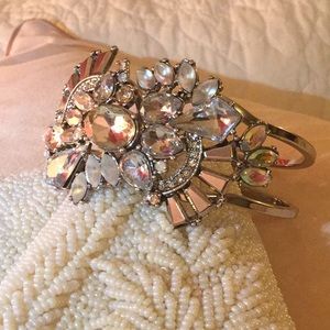 C+I Celestial Frost Hinged Cuff Bracelet